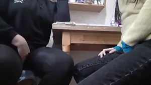 While our neighbor fucks loudly, we masturbate with talk and cum Girls fly orgasm