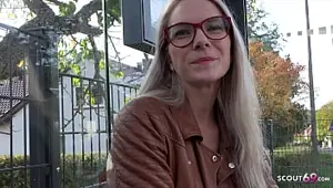 GERMAN SCOUT Fit blonde Glasses Girl Vivi Vallentine Pickup and talk to Casting Fuck