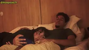 Watching Netflix with my stepsister but I couldn't help but put my penis in her mouth, they almost discovered us!
