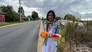 The village girl agreed to a quick sex while her husband was not at home