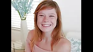 Cute Teen Redhead With Freckles Orgasms During Casting POV