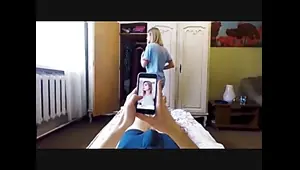 Horny sister helps her brother cum before came home