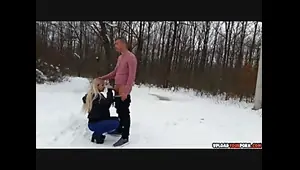Standing Doggy Style On A Snow