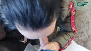 POV giving me a blowjob while smoking a cigarette