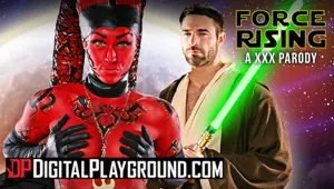 DigitalPlayground Cosplay teen Kleio Valentie get painted up and fucked in Starwar's porn parody