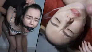 MAMACITA LOVES IT ROUGH Spanish Babe Gagged, Bent Over And Showered In Cum