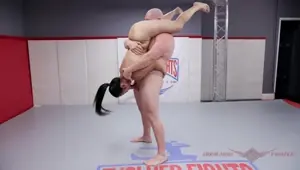 Mixed Nude Wrestling with Song Lee battling Thor Evolved Fights
