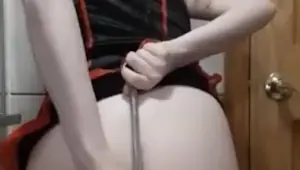 You walk in on your brunette and make her use her anal hook