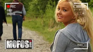 VINTAGE MOFOS Hot Blonde Jenna Lovely Goes For A Run, Ends Up Flashing Her Tits To A Stranger