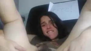 Dirty Talking Hairy Pink Pussy Slut on a Free Chair Pulls up Dress Spreads Huge Vagina Shows Clit