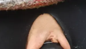 Little Wet Kitty Spreads Her Lips Open Wide on Her Bike Seat Out in Public!