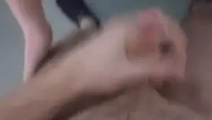 Cum on Big Tits on her knees